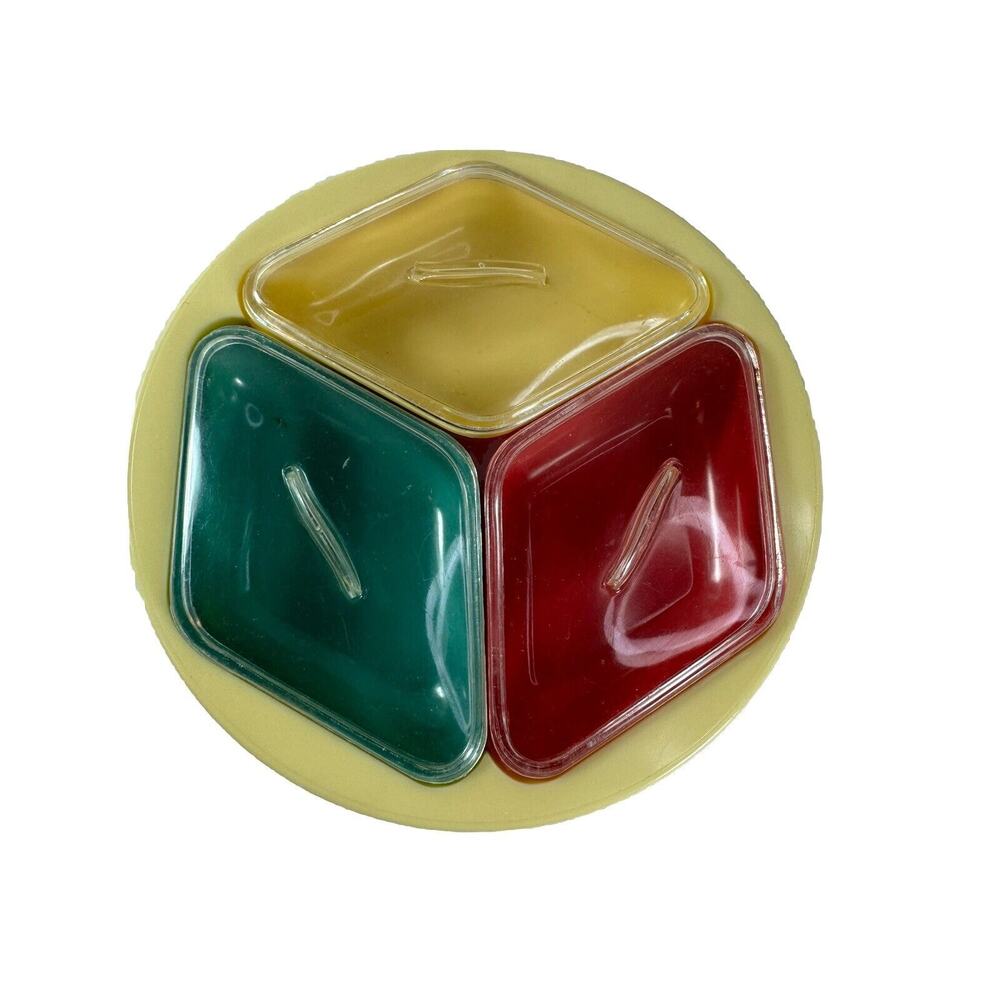 Sekisuis Plastics Bowl Individual Covered Diamond Shape Sections
